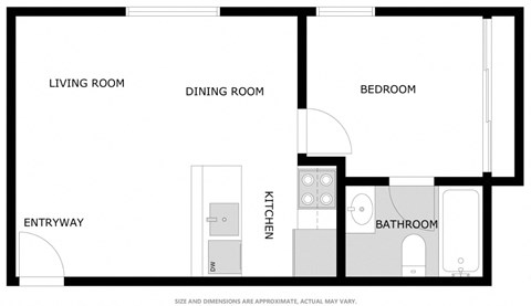 a floor plan of a living room and dining room